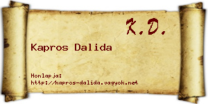 Kapros Dalida névjegykártya